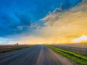 Stormy yet with a beautiful sunset 