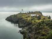 Swallowtail lighthouse in fog