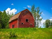 Vintage Red Barn in Alberta