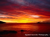 Ocean and sky in fire