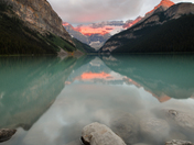 moody sunrise lake louise 