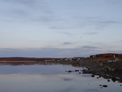 Evening view of the community of Baker Lake, Nunavut