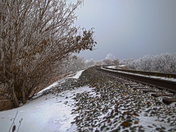 Snowy Saskatchewan Train Tracks