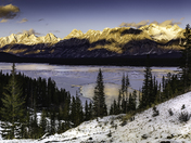 Lower Kananaskis Lake and Opal Mountains 