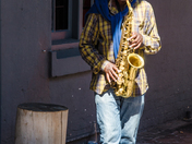 Busker at the Old Biscuit Mill