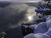Shrouded Mountain, Setting Sun at Gap Lake