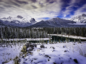 Rocky View over Bow River to Mt. Lougheed