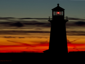 Peggy's Cove Lighthouse on a Winter's Night