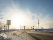 Whitehorse on a snowy day.