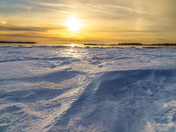 Snow at sundown 