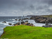Beach near Bonavista  under dark clouds
