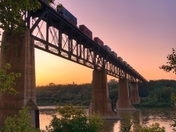 Train Crossing Over Bridge