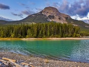 Mighty Mountain At Barrier Lake