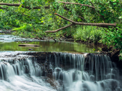 Waterfall in a busy city