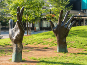 Hands up in the air - Toronto downtown