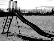 park slide black n white 