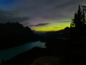 Aurora over Peyto Lake