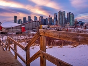 Sunset Cloudy Sky Over Calgary