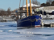 Boat frozen in