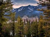 Banff Springs Nestled In Mountains