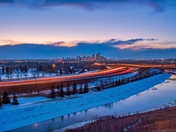 Sunset City Light Trails