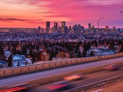 City Commutes Under The Sunrise