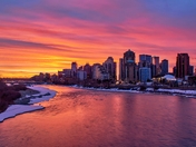 Vivid Springtime Sunrise Over Calgary