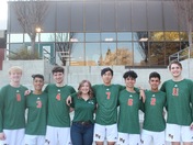 This is a picture of the 7 seniors with the coach of the Mesa Verde high school volleyball team. 