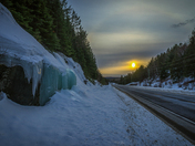 Sunset on an empty road 