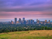 Moody Cloudy Sky Over Downtown Calgary