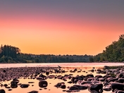 Vibrant Morning Sunrise Over The Bow River