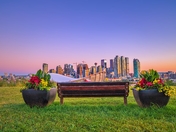Beautiful Morning Sunrise Over Downtown Calgary