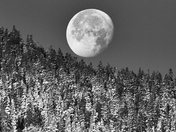 Moon over the mountain