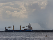 Cargo Ship and Funnel Cloud