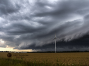 Shelf Cloud and Wind Turbine