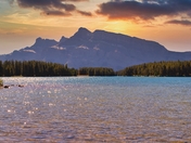 Warm Sunrise Over Banff Mountains