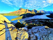Waterton lakes panorama before dusk
