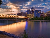 Cloudy Sunrise Over The Peace Bridge