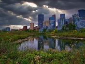 Moody Clouds Hanging Over Downtown Calgary