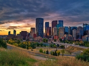 Vibrant Fall Sunrise Over Calgary