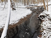 Morning winter hiking in nature