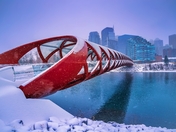 Snowfall at the Peace Bridge