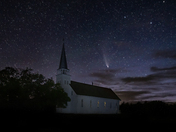 Neowise comet over Batoche
