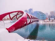 Snowfall Over The Peace Bridge