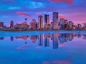 Icy City Reflections