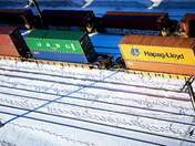 Containers on railway tracks next to the Old Port.