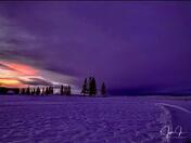 Purple SunSet In The Countryside