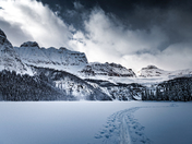 Snowshoeing on Boom Lake