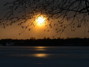 Sunset In Blowing Snow