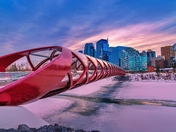 Sunrise Clouds Over A Wintry Peace Bridge